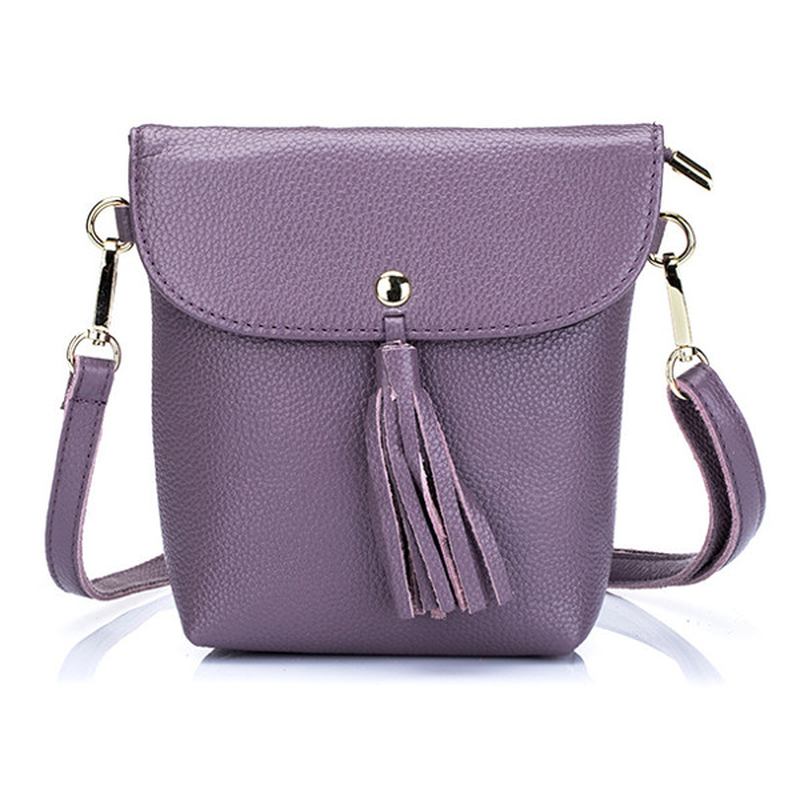 Ekte Skinnkvast Mini-skuldervesker Vintage Hasp Crossbody-vesker 5.5 Tomme Telefonvesker