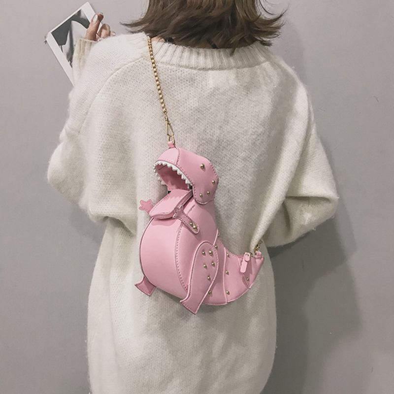 Kjede Dinosaur Shape Søt Crossbody Veske