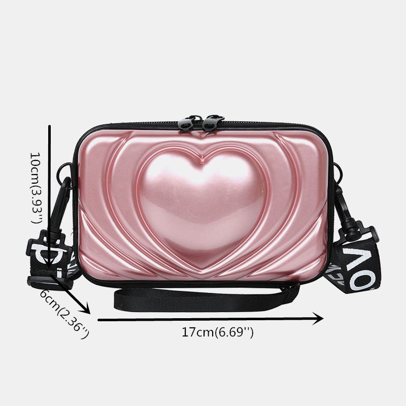 Kvinner 6.5 Tommer Love Solid Trunk Telefonveske Crossbody Veske