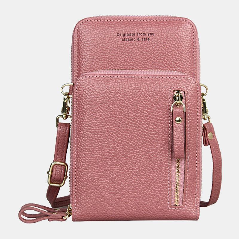 Kvinner 8-kortspor Solid Fritids Telefonveske Crossbody Veske Skulderveske