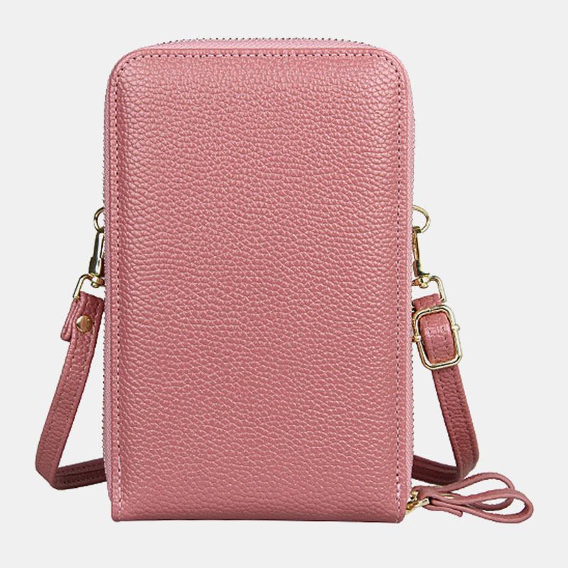 Kvinner 8-kortspor Solid Fritids Telefonveske Crossbody Veske Skulderveske