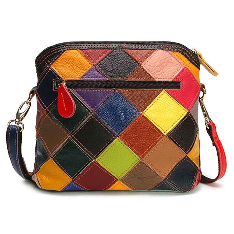 Kvinner Ekte Skinn Blomstrete Crossbody Veske Vintage Veske