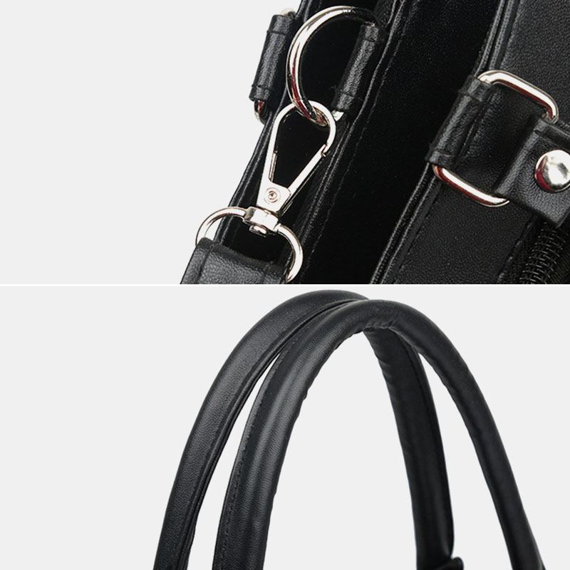 Kvinner Ekte Skinn Geometrisk Mønster Fargematchende Vintage Håndvesker Med Stor Kapasitet Skulderveske Crossbody-vesker