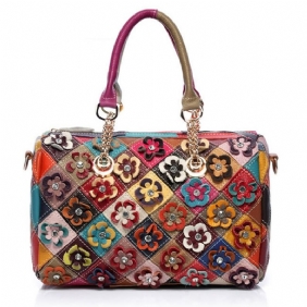 Kvinner Elegant Blomstrete Patchwork Crossbody Veske Håndveske