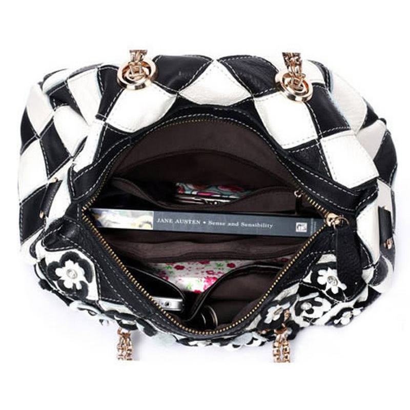 Kvinner Elegant Blomstrete Patchwork Crossbody Veske Håndveske