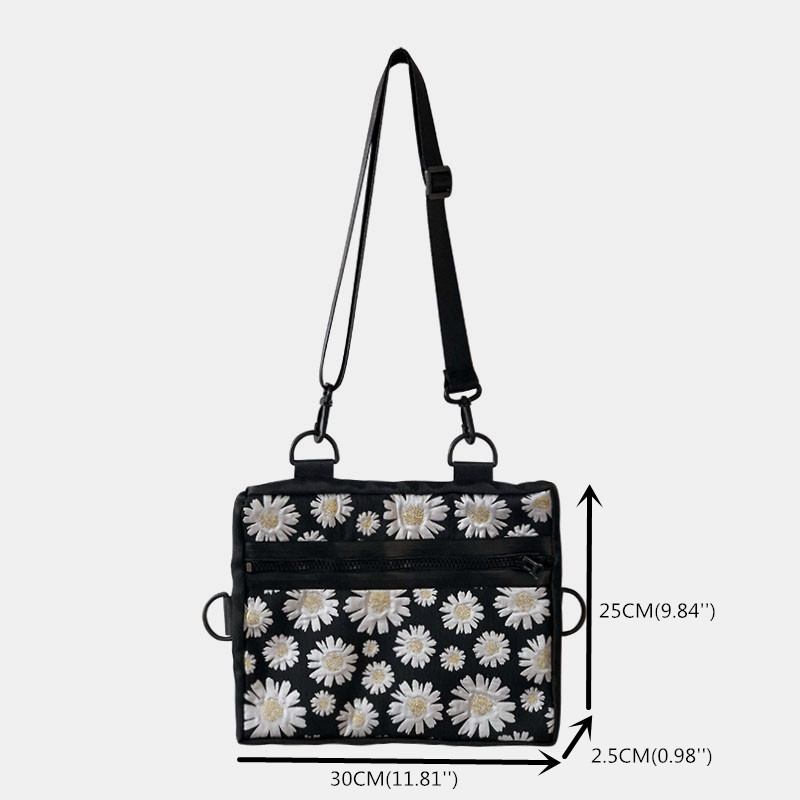 Kvinner Fritids Blomstrete Nylon Crossbody Veske Skulderveske