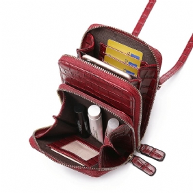 Kvinner Krokodillemønster Multi-card Slots Veske Telefonveske Crossbody Veske