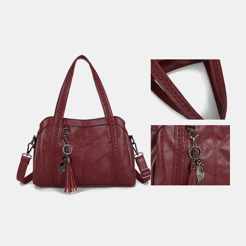 Kvinner Med Flere Lommer Flere Rom Dusk Crossbody Veske Retro Stor Kapasitet Tote Skulderveske Håndveske