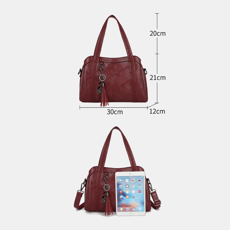 Kvinner Med Flere Lommer Flere Rom Dusk Crossbody Veske Retro Stor Kapasitet Tote Skulderveske Håndveske