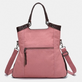 Kvinner Menn Multifunksjon Canvas Crossbody Veske Ryggsekk