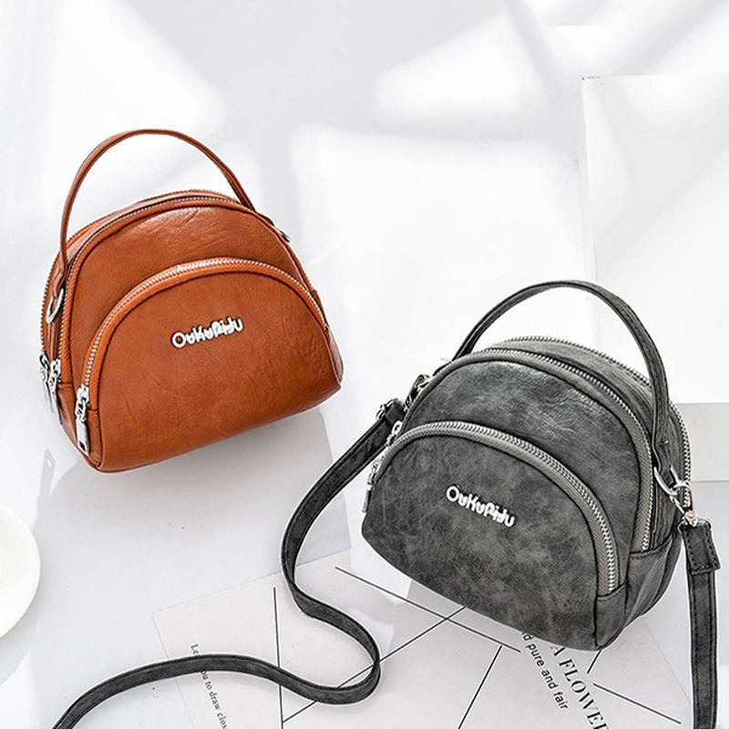 Kvinner Mini-telefonveske I Kunstskinn Multi-slot Retro Crossbody-veske