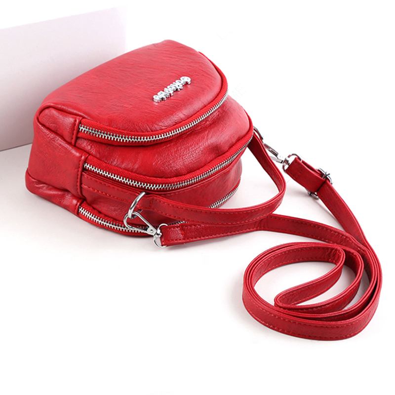 Kvinner Mini-telefonveske I Kunstskinn Multi-slot Retro Crossbody-veske