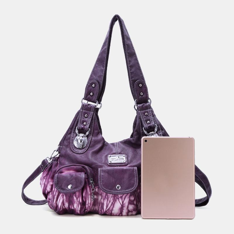 Kvinner Multi-pocket Crossbody Veske Tie Dye Skulderveske