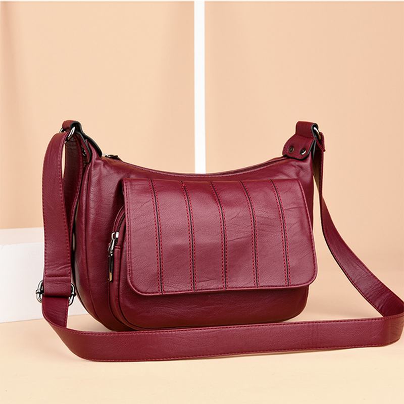 Kvinner Mykt Skinn Fritid Crossbody-vesker Messenger-vesker