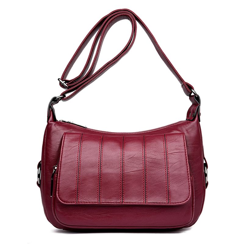 Kvinner Mykt Skinn Fritid Crossbody-vesker Messenger-vesker