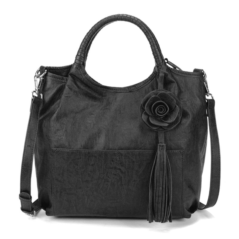 Kvinner National Style Retro Blomstrete Stor Kapasitet Skulder Crossbody Veske Håndveske