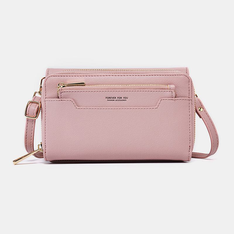 Kvinner Pu 6.3 Tommers Telefon Solid Crossbody Veske Telefonveske Lommebok