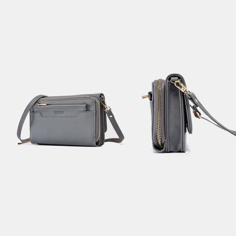 Kvinner Pu 6.3 Tommers Telefon Solid Crossbody Veske Telefonveske Lommebok