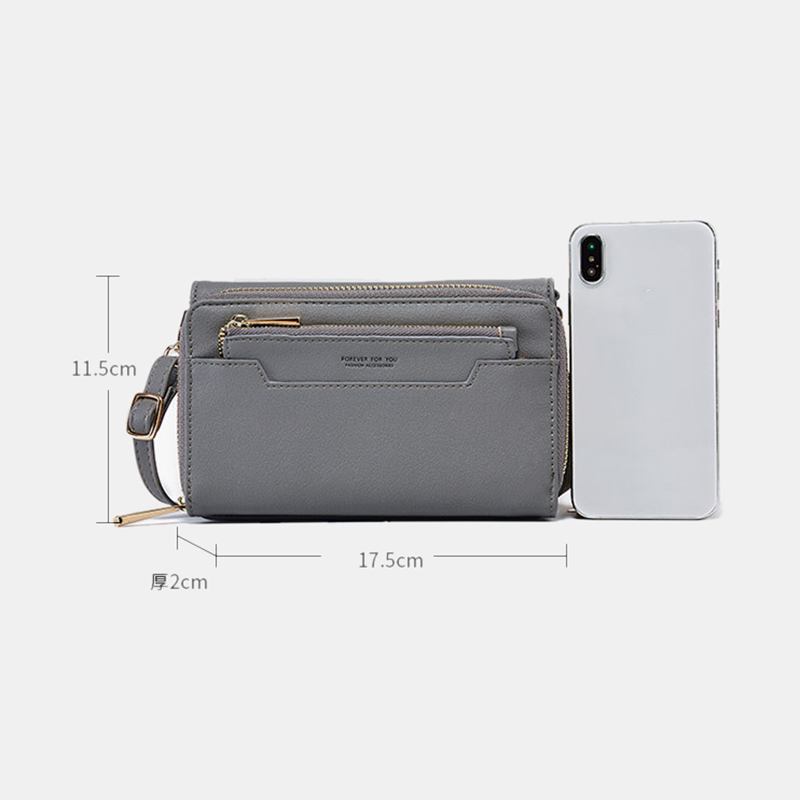 Kvinner Pu 6.3 Tommers Telefon Solid Crossbody Veske Telefonveske Lommebok