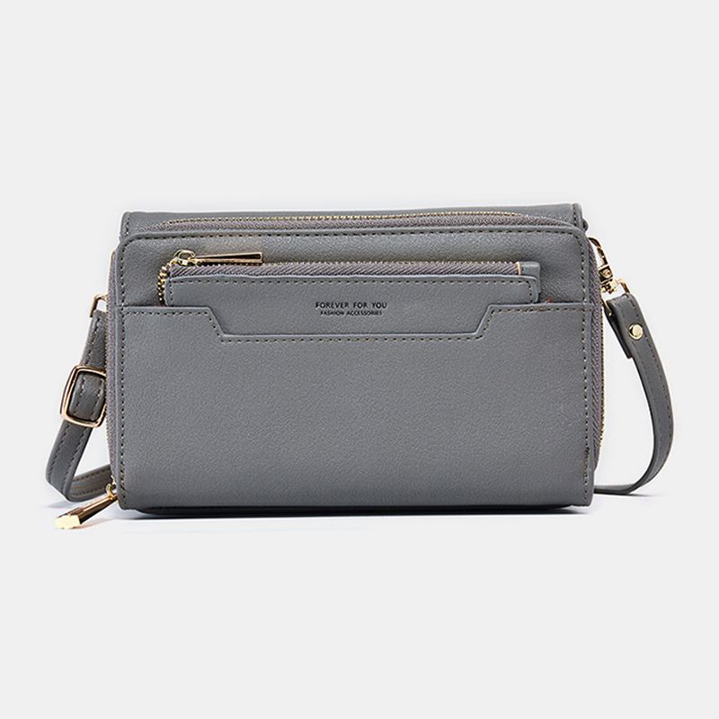 Kvinner Pu 6.3 Tommers Telefon Solid Crossbody Veske Telefonveske Lommebok