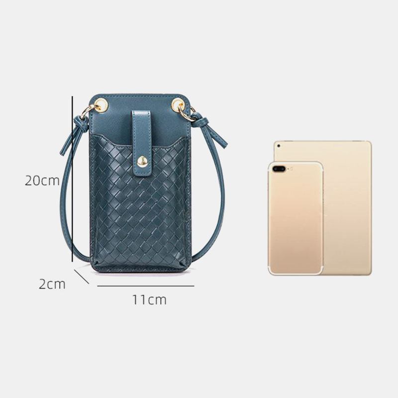 Kvinner Pu-skinn Anti-tyveri Multi-card Slot Kortholder 6.5 Tommers Telefonveske Crossbody Veske Skulderveske