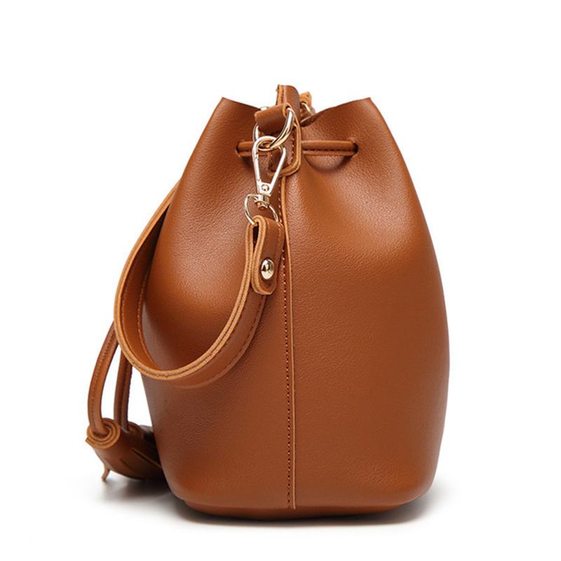 Kvinner Pu-skinn Bøttevesker Retro Dusk Skuldervesker Crossbody-vesker