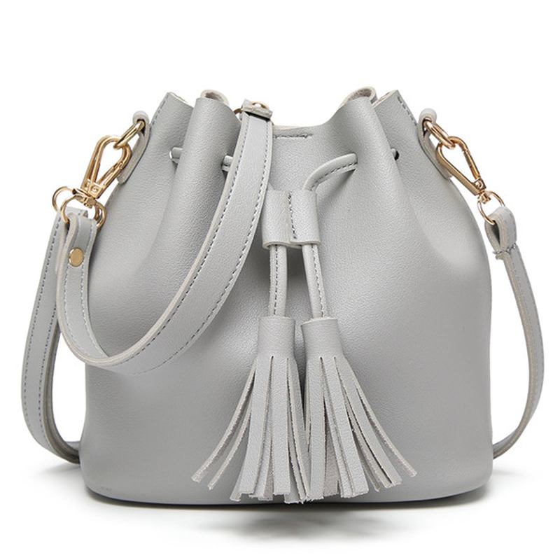 Kvinner Pu-skinn Bøttevesker Retro Dusk Skuldervesker Crossbody-vesker