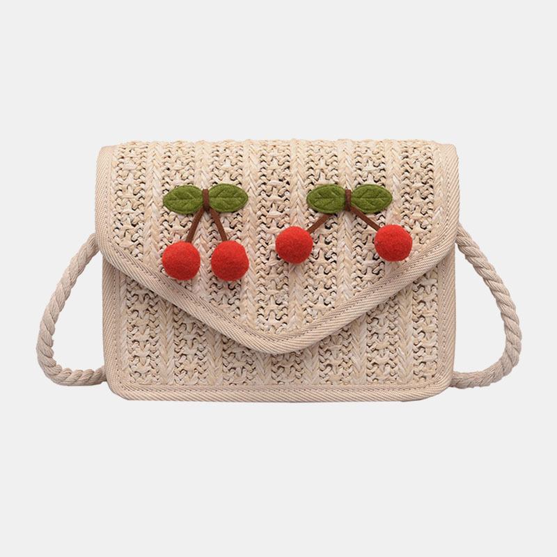 Kvinner Reiser Sommer Beach Weave Halm Crossbody Bag