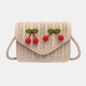 Kvinner Reiser Sommer Beach Weave Halm Crossbody Bag