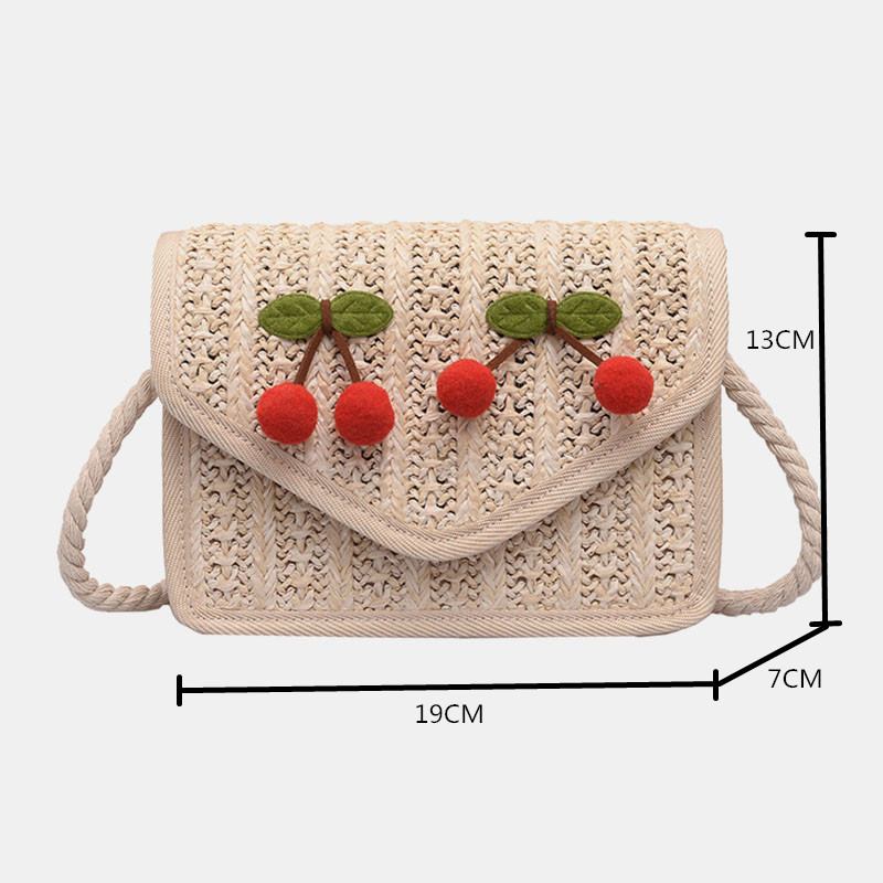 Kvinner Reiser Sommer Beach Weave Halm Crossbody Bag