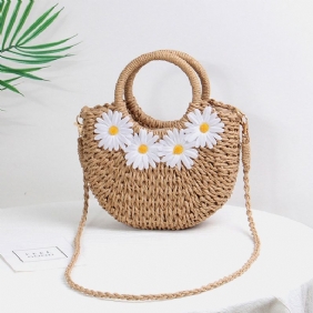 Kvinner Reiser Sommer Strand Strå Håndveske Crossbody Veske Skulderveske