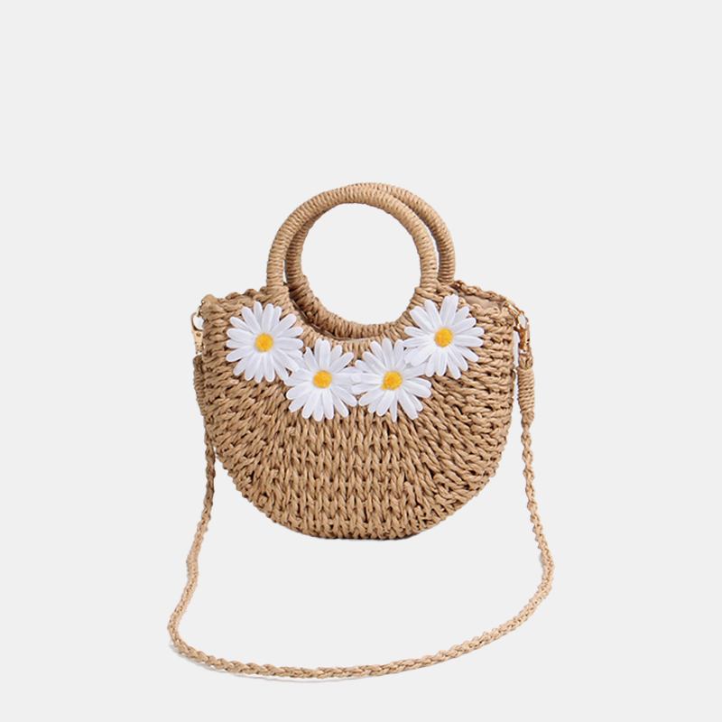 Kvinner Reiser Sommer Strand Strå Håndveske Crossbody Veske Skulderveske