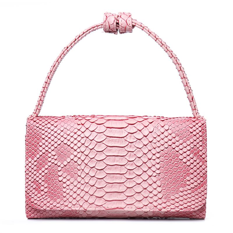 Kvinner Snake Skin Genuine Leather Chain Skulderveske Crossbody Veske Håndveske Lang Lommebok