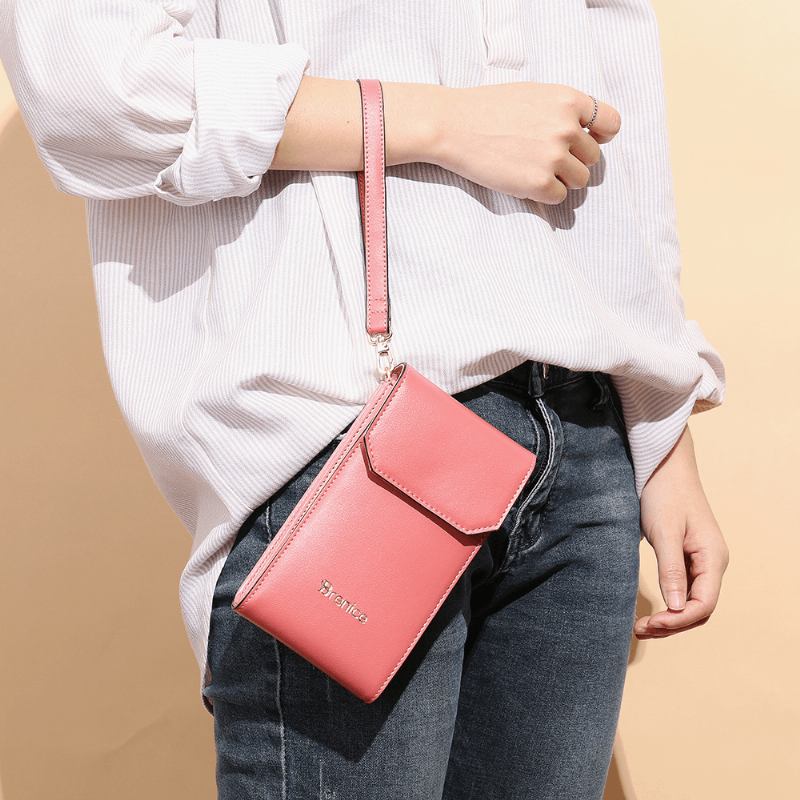 Kvinner Solid Flap Card Veske Telefon Veske Crossbody Veske