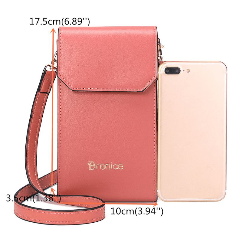 Kvinner Solid Flap Card Veske Telefon Veske Crossbody Veske