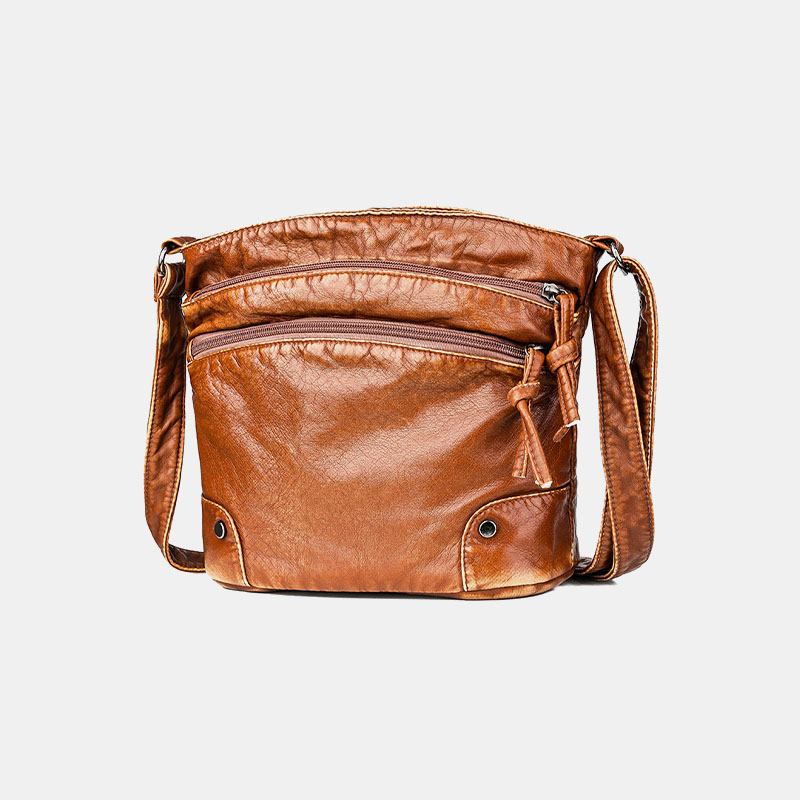 Kvinner Solid Multi-pocket Middelaldrende Crossbody Veske Skulderveske