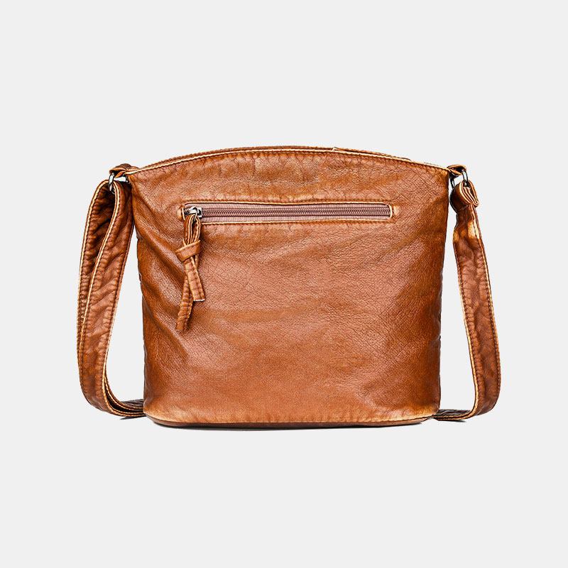 Kvinner Solid Multi-pocket Middelaldrende Crossbody Veske Skulderveske