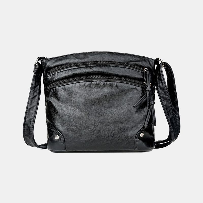 Kvinner Solid Multi-pocket Middelaldrende Crossbody Veske Skulderveske