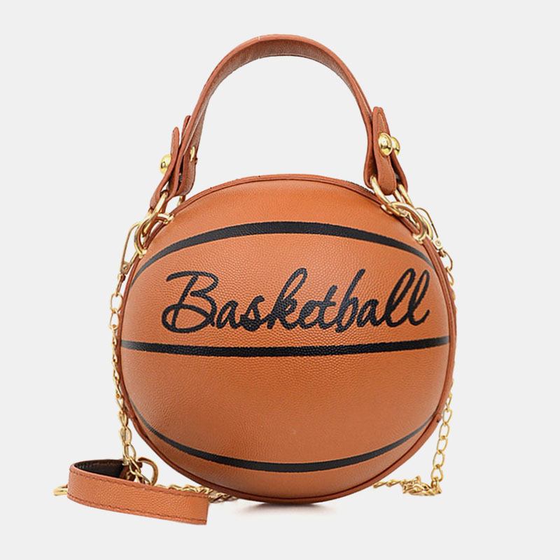 Kvinner Unik Design Basketball Fotball Look Mini Rund Veske Hangbag Mote Justerbar Skulderveske Cross Body Veske