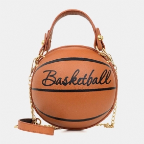 Kvinner Unik Design Basketball Fotball Look Mini Rund Veske Hangbag Mote Justerbar Skulderveske Cross Body Veske