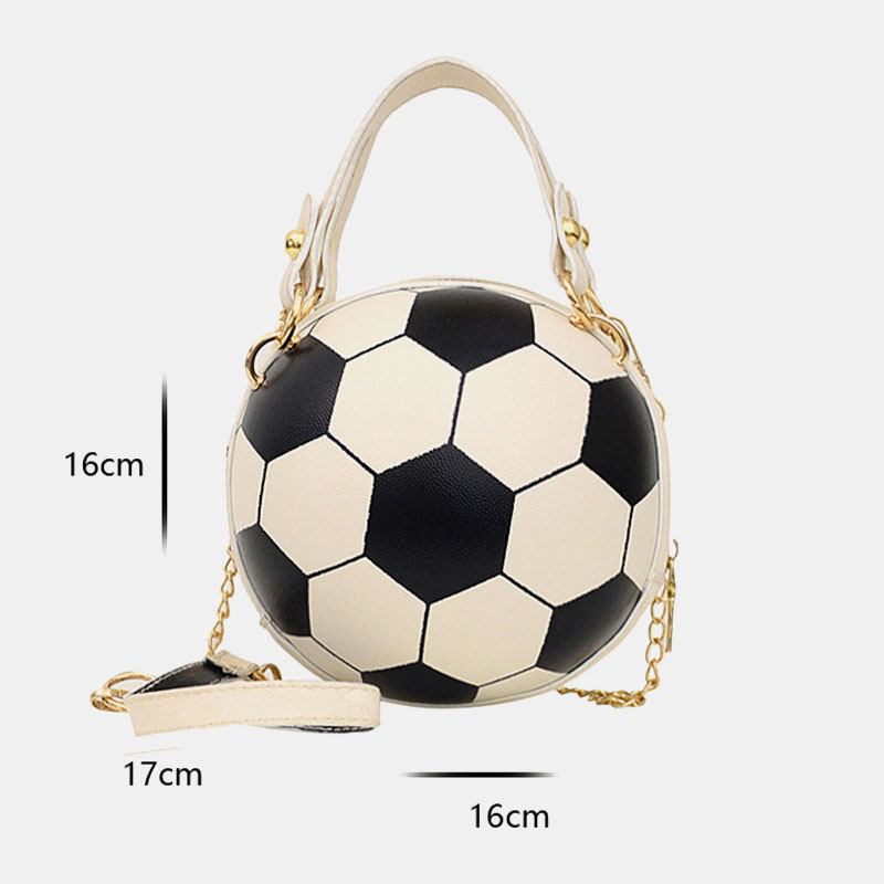 Kvinner Unik Design Basketball Fotball Look Mini Rund Veske Hangbag Mote Justerbar Skulderveske Cross Body Veske