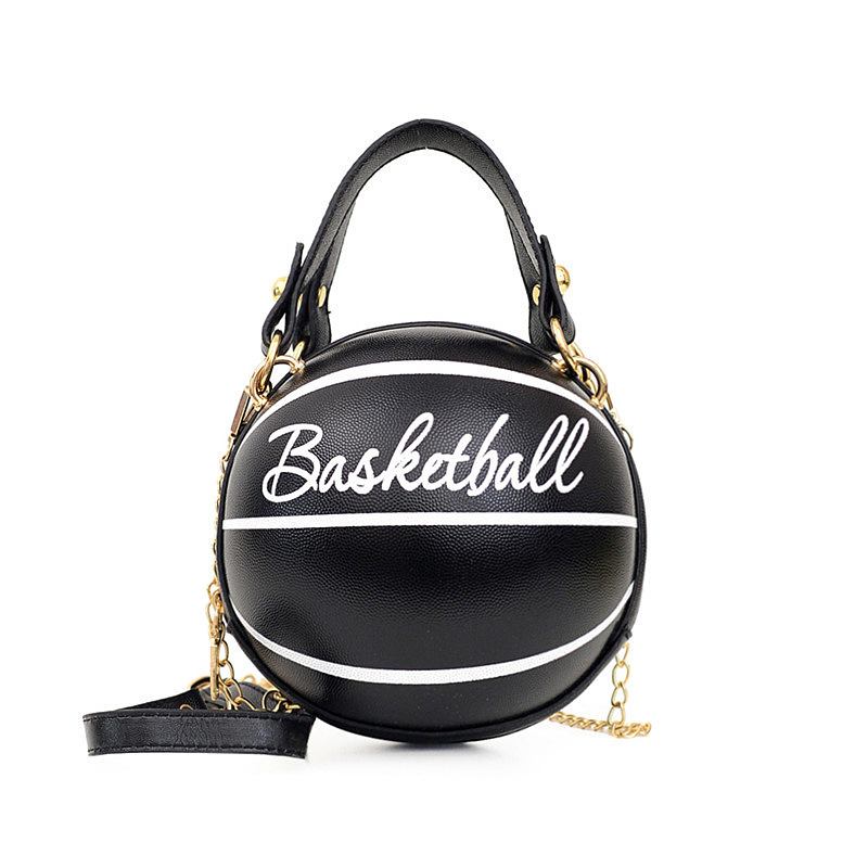 Kvinner Unik Design Basketball Fotball Look Mini Rund Veske Hangbag Mote Justerbar Skulderveske Cross Body Veske