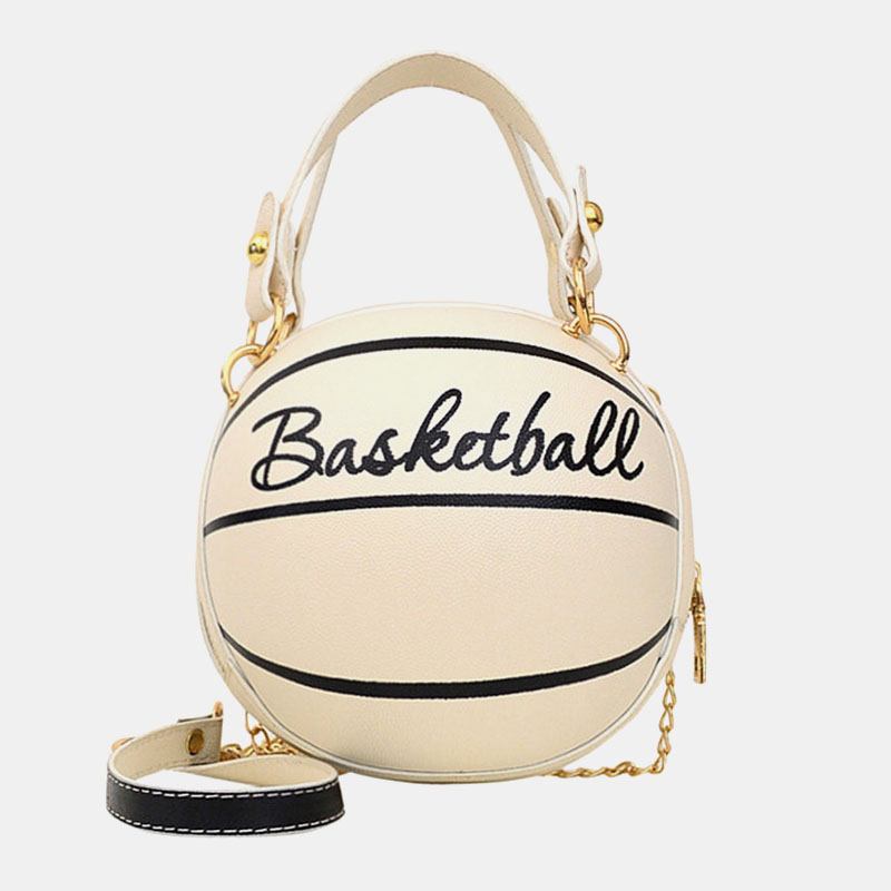 Kvinner Unik Design Basketball Fotball Look Mini Rund Veske Hangbag Mote Justerbar Skulderveske Cross Body Veske