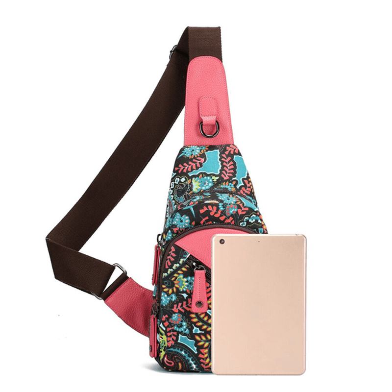 National Blomstrete Sommer Light Kvinner Brystveske Sling Veske Skulder Crossbody Veske