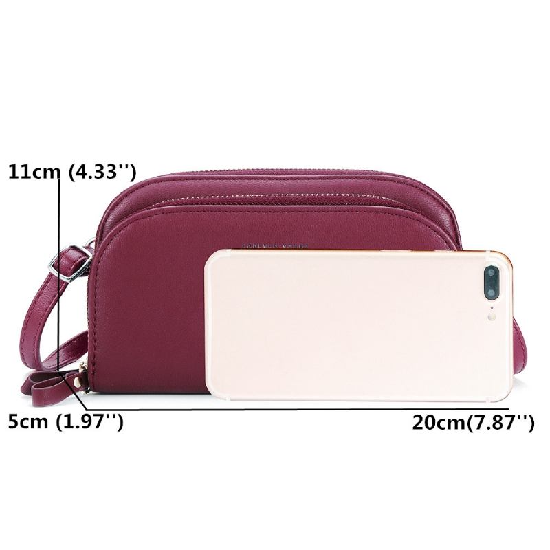 Pierre Loues Kvinner Solid 8 Card Slot Card Veske Multi-slot Phone Veske Leisure Crossbody Veske